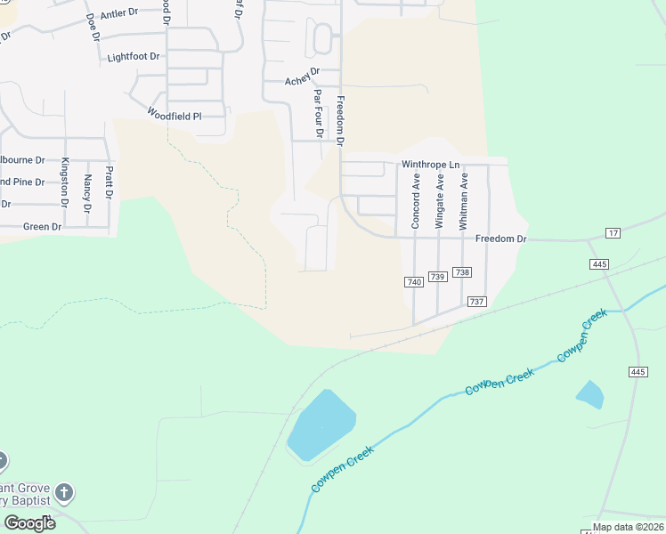 map of restaurants, bars, coffee shops, grocery stores, and more near 298 Southern Winds Drive in Enterprise