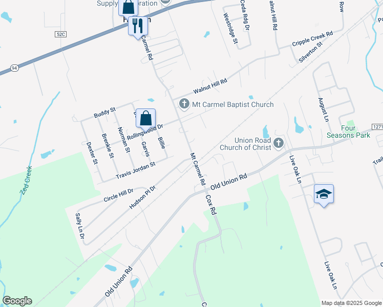 map of restaurants, bars, coffee shops, grocery stores, and more near 825 Mount Carmel Road in Lufkin