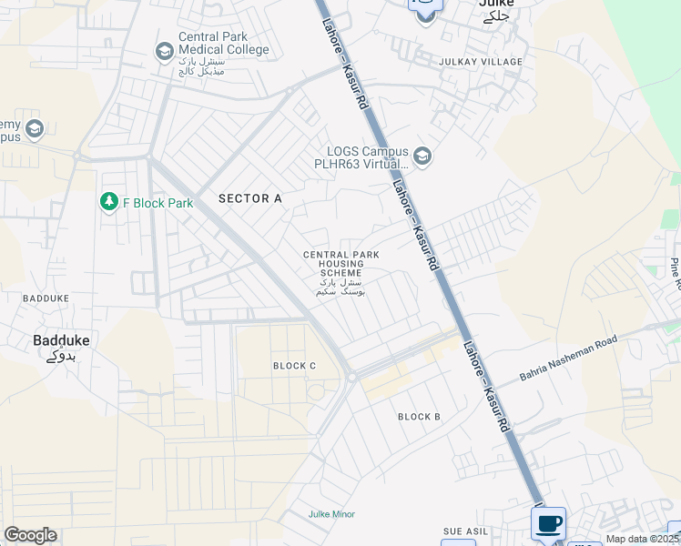 map of restaurants, bars, coffee shops, grocery stores, and more near in Lahore