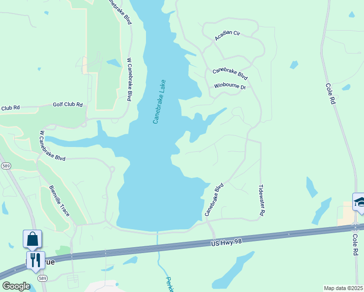 map of restaurants, bars, coffee shops, grocery stores, and more near 2 Morgans Landing in Hattiesburg