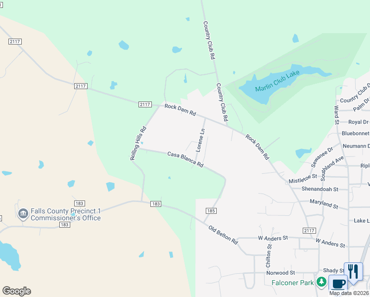 map of restaurants, bars, coffee shops, grocery stores, and more near 915 Saint Charles Court in Marlin