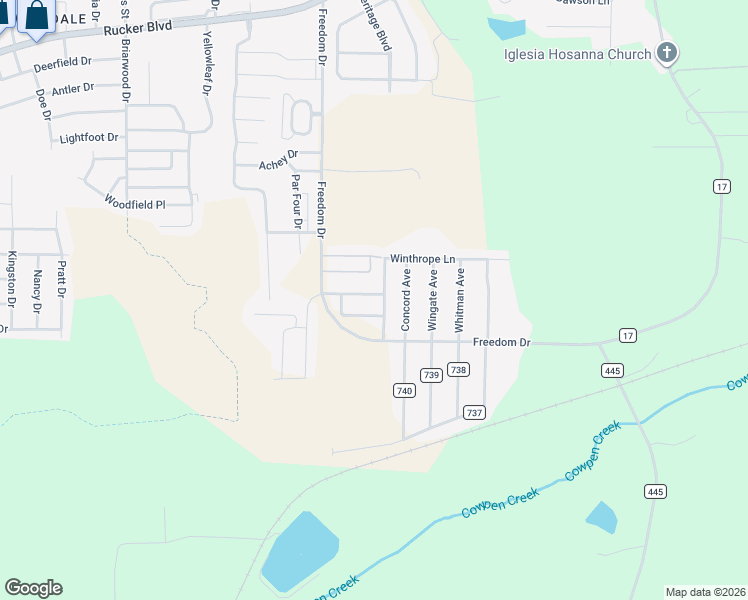 map of restaurants, bars, coffee shops, grocery stores, and more near 219 Camden Drive in Enterprise