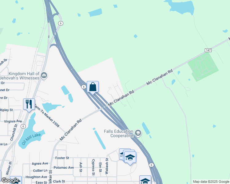 map of restaurants, bars, coffee shops, grocery stores, and more near 1511 Robert E Lee Drive in Marlin