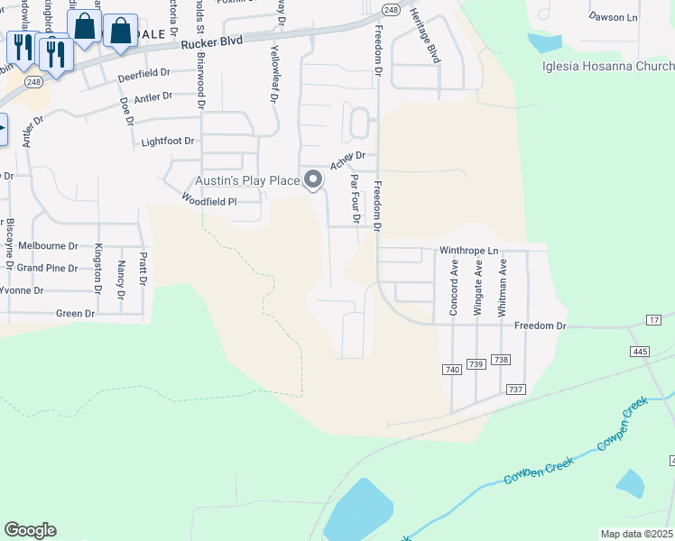 map of restaurants, bars, coffee shops, grocery stores, and more near 149 South Spring View Drive in Enterprise