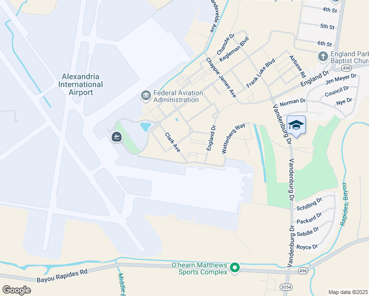 map of restaurants, bars, coffee shops, grocery stores, and more near 1410 Neel Kearby Boulevard in Alexandria