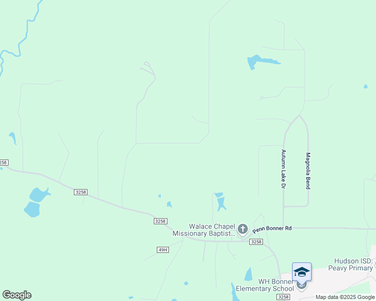 map of restaurants, bars, coffee shops, grocery stores, and more near 360 Mountainview Road in Lufkin