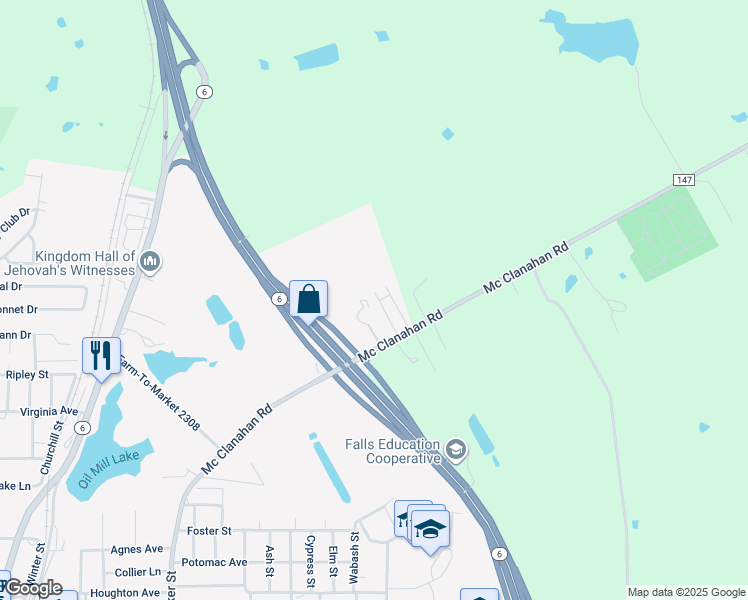 map of restaurants, bars, coffee shops, grocery stores, and more near 1511 Robert E Lee Drive in Marlin