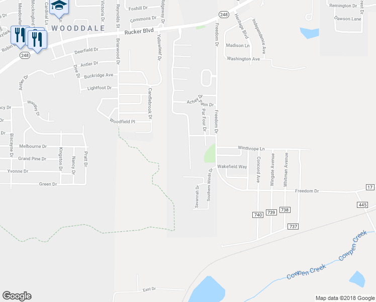 map of restaurants, bars, coffee shops, grocery stores, and more near 136 South Spring View Drive in Enterprise