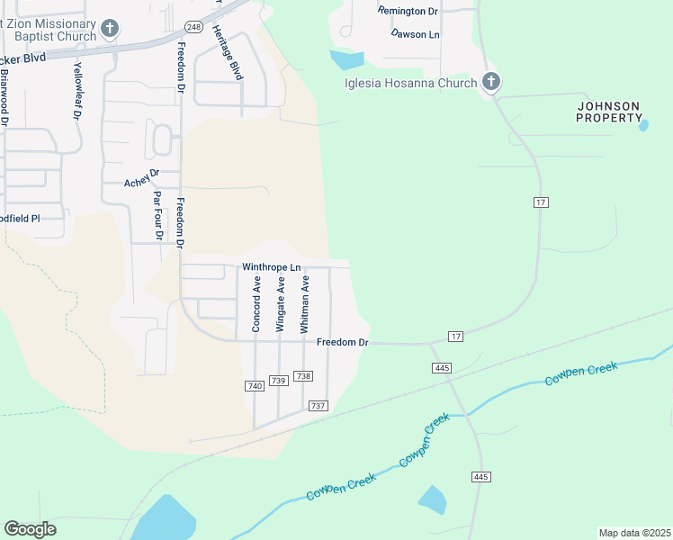 map of restaurants, bars, coffee shops, grocery stores, and more near 170 Whitman Avenue in Enterprise