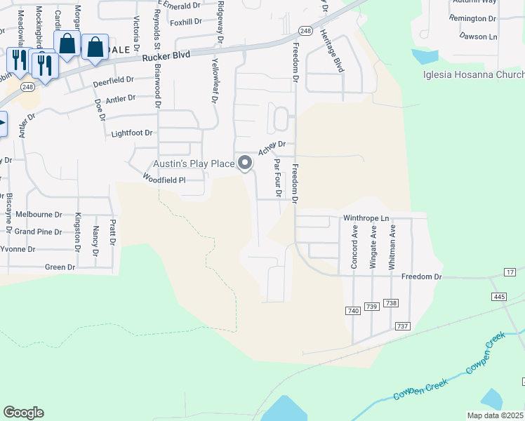 map of restaurants, bars, coffee shops, grocery stores, and more near 113 South Spring View Drive in Enterprise