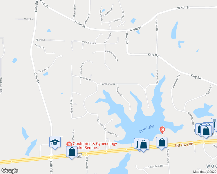 map of restaurants, bars, coffee shops, grocery stores, and more near 101 Pompano Drive in Hattiesburg