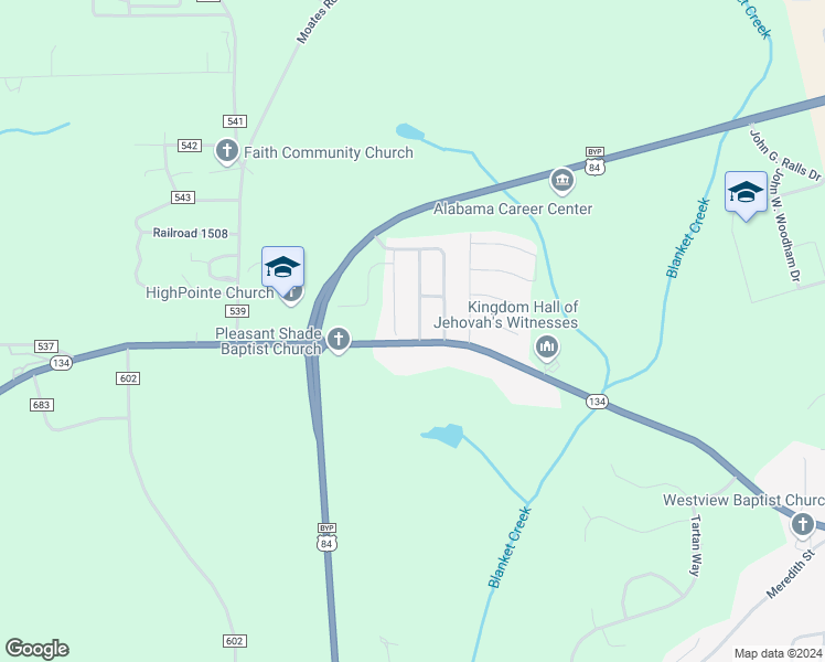 map of restaurants, bars, coffee shops, grocery stores, and more near 107 Winterberry Way in Enterprise