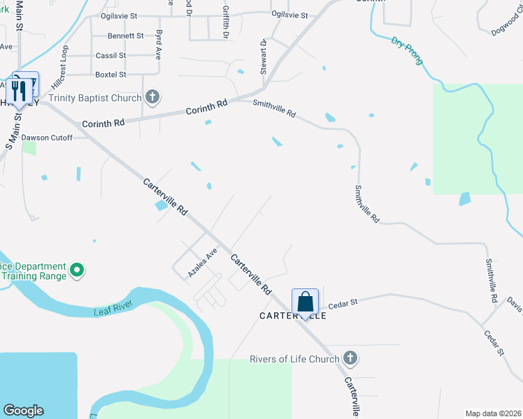 map of restaurants, bars, coffee shops, grocery stores, and more near 143 Meadowood Street in Petal
