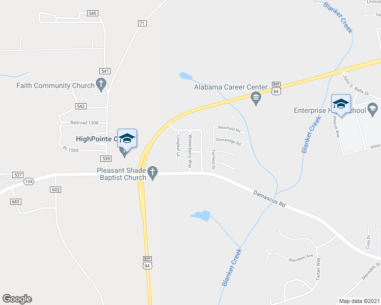 map of restaurants, bars, coffee shops, grocery stores, and more near 362 Winterberry Way in Enterprise
