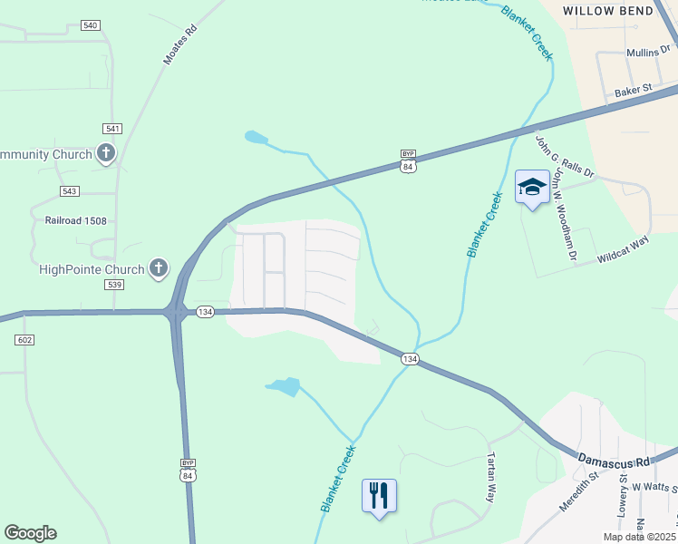 map of restaurants, bars, coffee shops, grocery stores, and more near 111 Cambridge Road in Enterprise