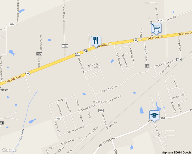 map of restaurants, bars, coffee shops, grocery stores, and more near 371 Mount Carmel Road in Lufkin
