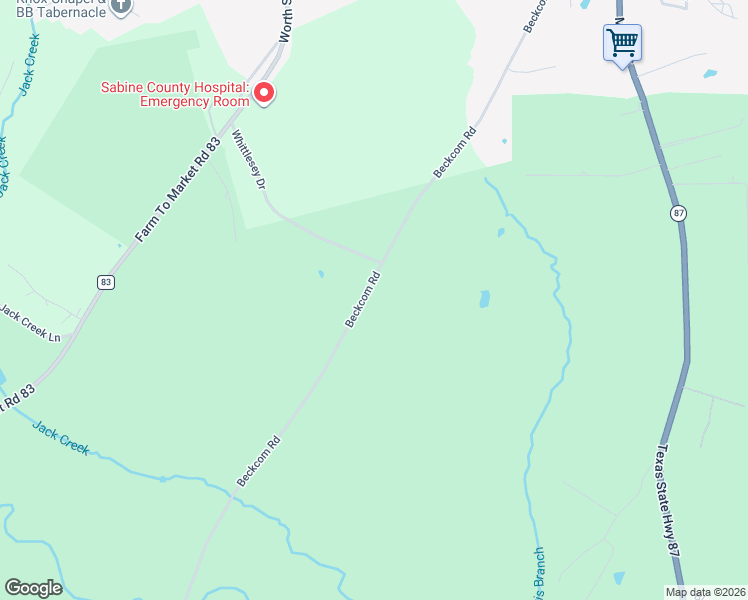 map of restaurants, bars, coffee shops, grocery stores, and more near 1015 Beckcom Road in Hemphill