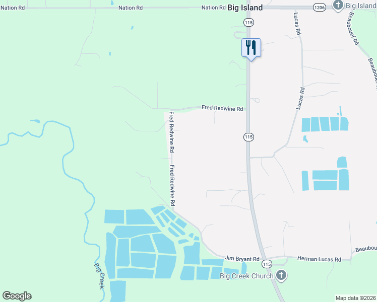 map of restaurants, bars, coffee shops, grocery stores, and more near 143-199 Fred Redwine Road in Deville