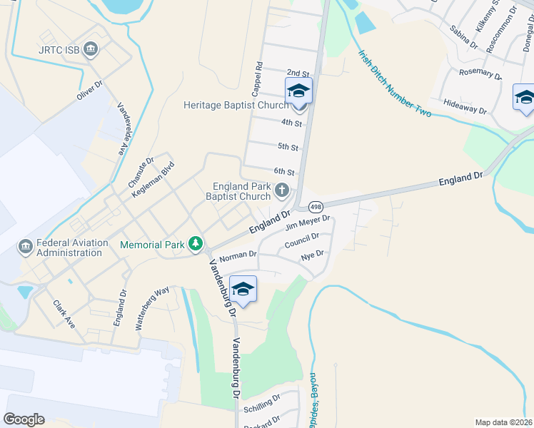 map of restaurants, bars, coffee shops, grocery stores, and more near 1111 Jim Meyer Drive in Alexandria