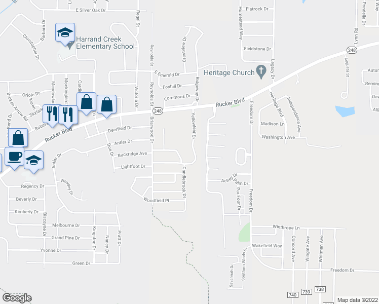 map of restaurants, bars, coffee shops, grocery stores, and more near 211 Yellowleaf Drive in Enterprise