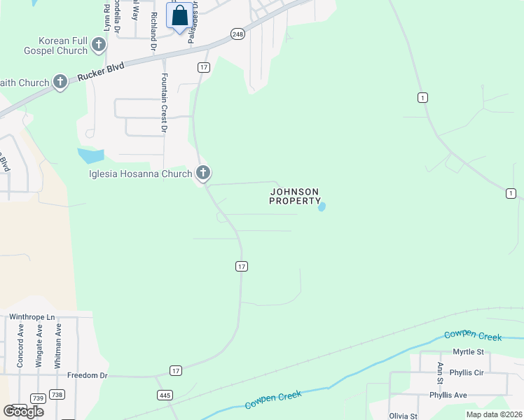 map of restaurants, bars, coffee shops, grocery stores, and more near 143 Rolling Pines Drive in Enterprise