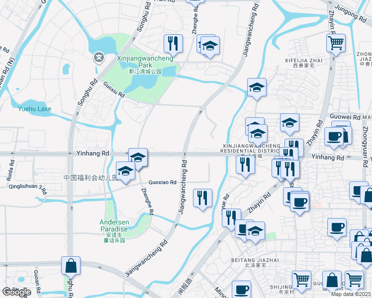 map of restaurants, bars, coffee shops, grocery stores, and more near in 