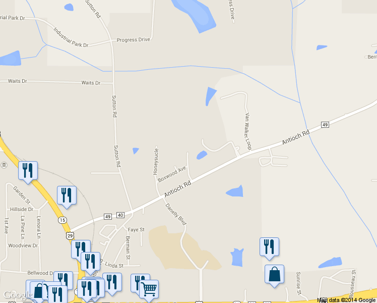 map of restaurants, bars, coffee shops, grocery stores, and more near 100 Spruce Drive in Andalusia
