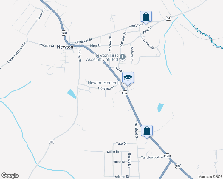 map of restaurants, bars, coffee shops, grocery stores, and more near 129 Florence Street in Newton