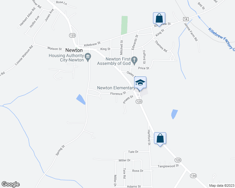 map of restaurants, bars, coffee shops, grocery stores, and more near 135 Florence Street in Newton