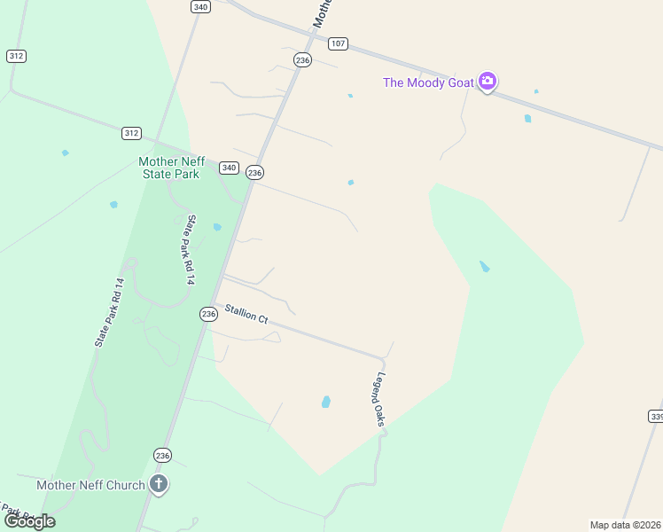 map of restaurants, bars, coffee shops, grocery stores, and more near 465 Texas 236 in Moody