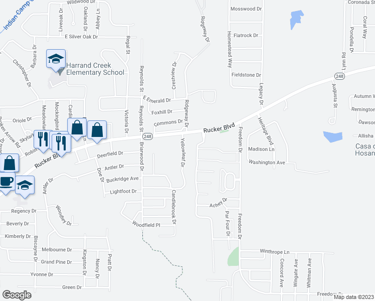 map of restaurants, bars, coffee shops, grocery stores, and more near 228 Yellowleaf Drive in Enterprise