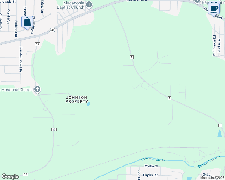 map of restaurants, bars, coffee shops, grocery stores, and more near 184 Private Road 1428 in Enterprise