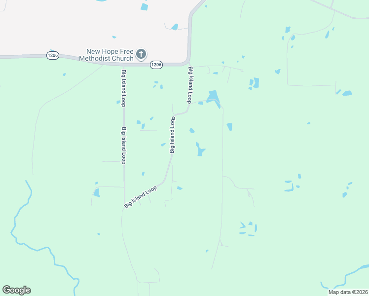 map of restaurants, bars, coffee shops, grocery stores, and more near 105 Big Island Loop in Deville