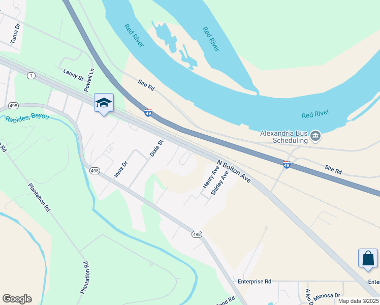 map of restaurants, bars, coffee shops, grocery stores, and more near 3689 North Bolton Avenue in Alexandria