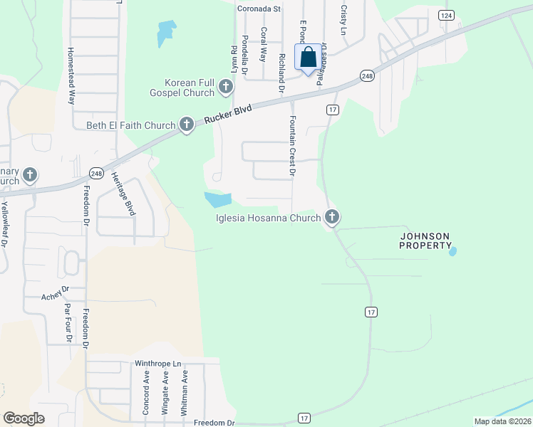 map of restaurants, bars, coffee shops, grocery stores, and more near 116 Dawson Lane in Enterprise