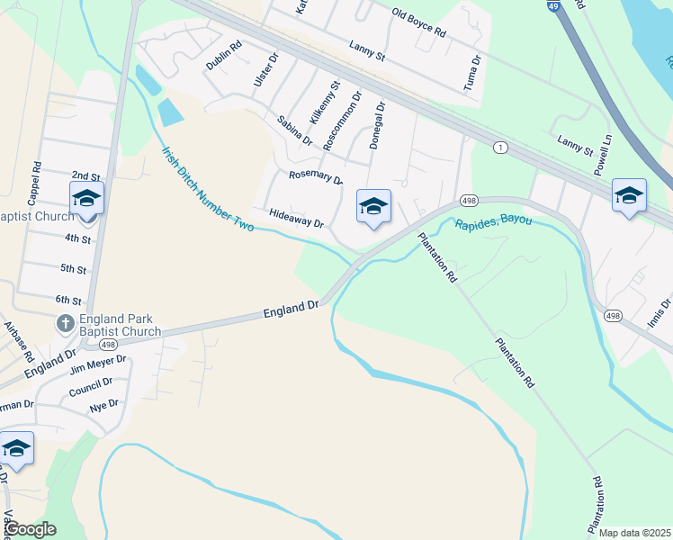 map of restaurants, bars, coffee shops, grocery stores, and more near 5800 England Drive in Alexandria