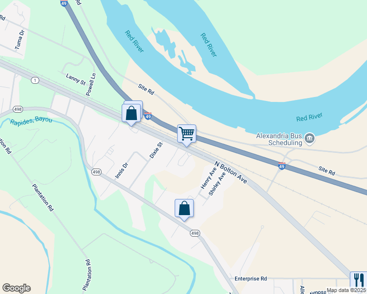 map of restaurants, bars, coffee shops, grocery stores, and more near 3689 North Bolton Avenue in Alexandria