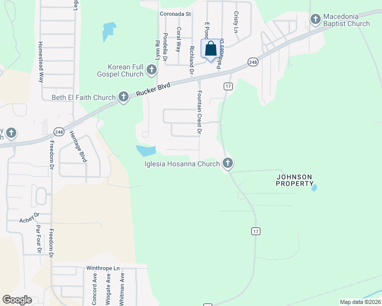 map of restaurants, bars, coffee shops, grocery stores, and more near 114 Dawson Lane in Enterprise