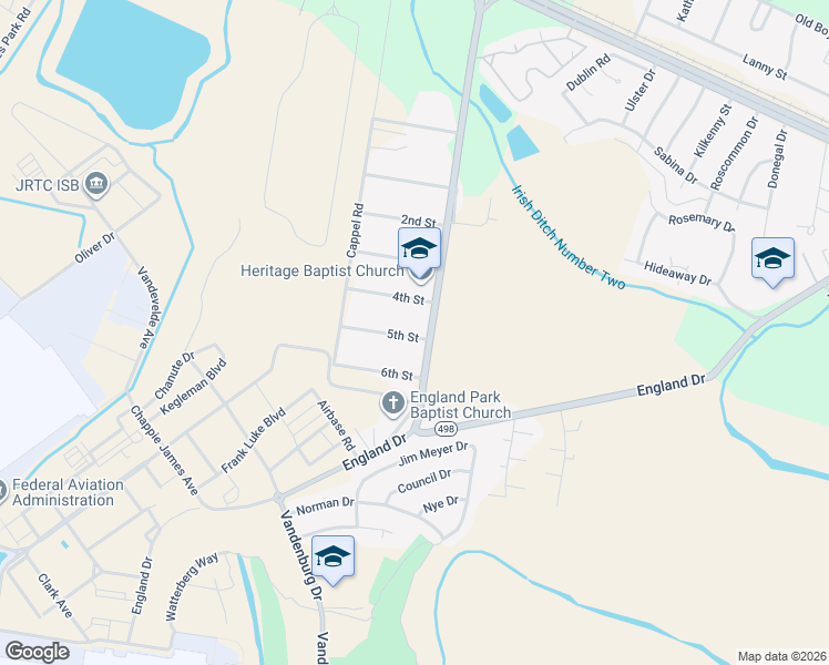 map of restaurants, bars, coffee shops, grocery stores, and more near 2308 Airbase Road in Alexandria