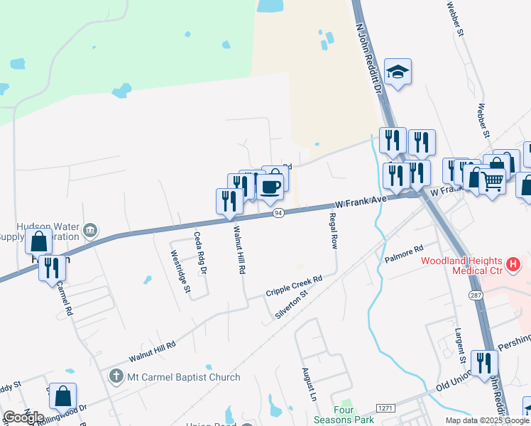 map of restaurants, bars, coffee shops, grocery stores, and more near 2582 Ted Trout Dr in Lufkin