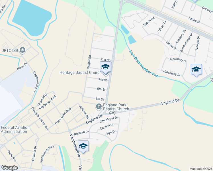 map of restaurants, bars, coffee shops, grocery stores, and more near 2308 Airbase Road in Alexandria