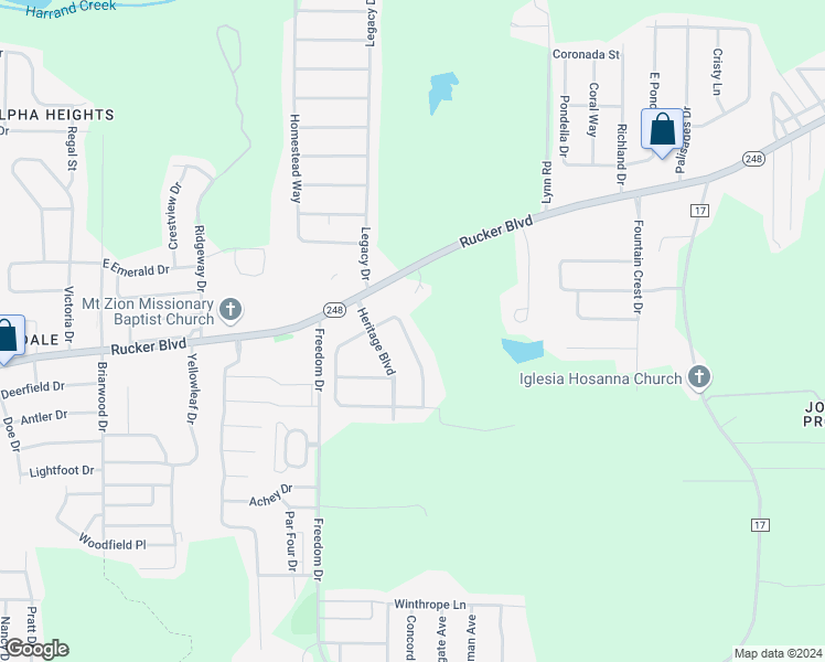 map of restaurants, bars, coffee shops, grocery stores, and more near 113 Independence Avenue in Enterprise