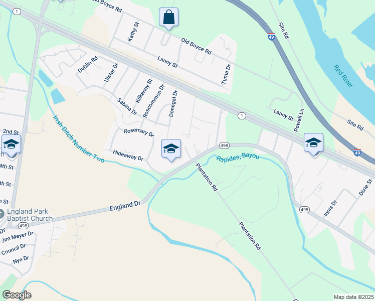 map of restaurants, bars, coffee shops, grocery stores, and more near 5300 England Dr in Alexandria