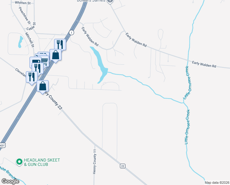 map of restaurants, bars, coffee shops, grocery stores, and more near 709 Holly Ln in Headland