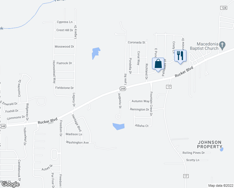 map of restaurants, bars, coffee shops, grocery stores, and more near 3280 Augusta Street in Enterprise