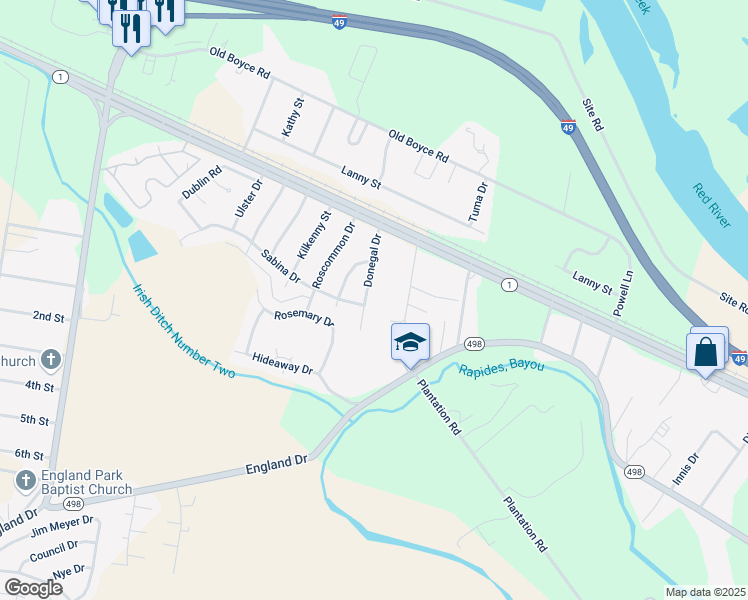 map of restaurants, bars, coffee shops, grocery stores, and more near 1810 Donegal Drive in Alexandria