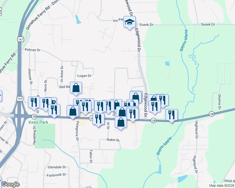 map of restaurants, bars, coffee shops, grocery stores, and more near 501-849 Greer Road in Pineville