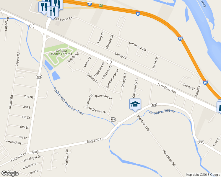 map of restaurants, bars, coffee shops, grocery stores, and more near 5418 Sabina Drive in Alexandria