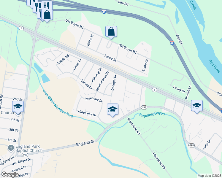 map of restaurants, bars, coffee shops, grocery stores, and more near 1810 Donegal Drive in Alexandria