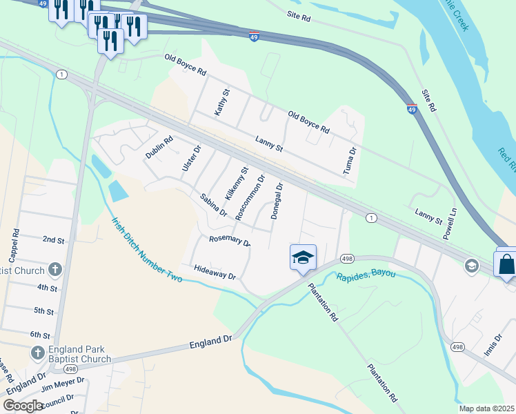 map of restaurants, bars, coffee shops, grocery stores, and more near 5418 Sabina Drive in Alexandria